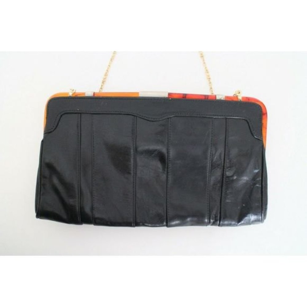 Vintage Leather Chain Strap Shoulderbag Clutch